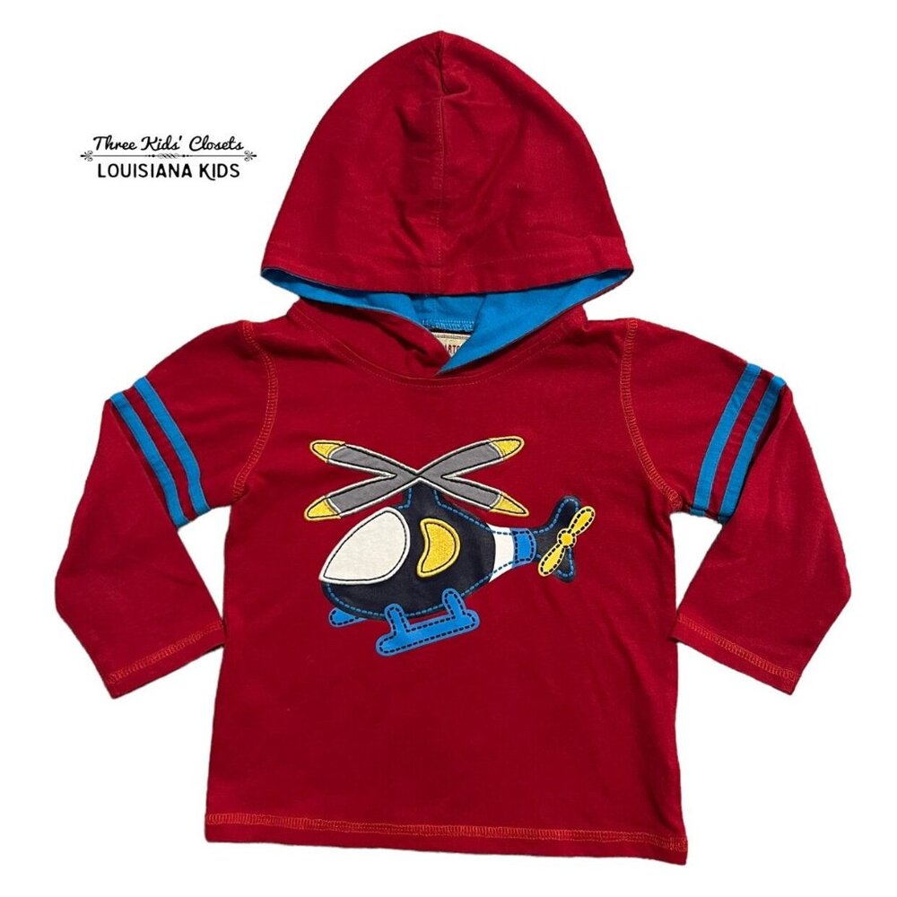 Kids Headquarters 24m Helicopter Appliqué Hoodie Shirt